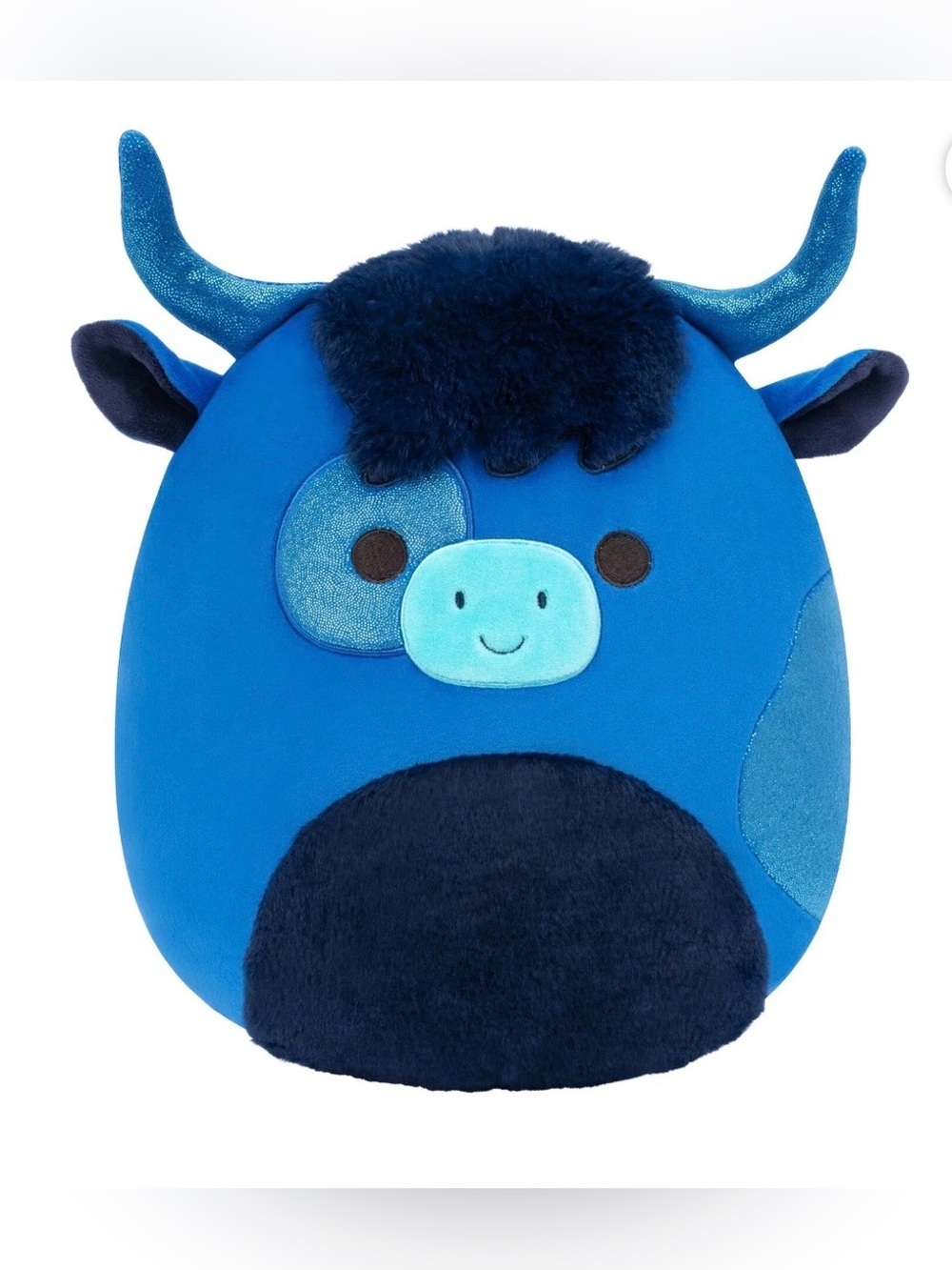 Squishmallows Official 10 inch Osgood the Dark Blue Highland Cow